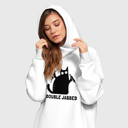 Женское худи-платье Двойная вакцина, цвет: белый — фото 2
