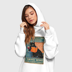 Женское худи-платье КОТ УЧЕНЫЙ, цвет: белый — фото 2