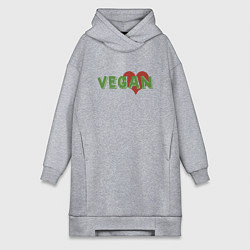 Женское худи-платье Vegan Love, цвет: меланж