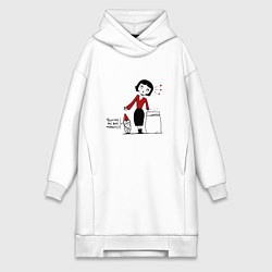 Женское худи-платье Amlie радость Амели и гном, цвет: белый