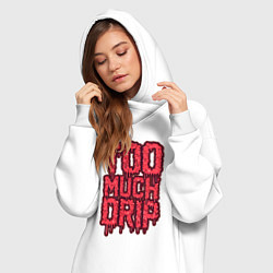 Женское худи-платье Too much drip, цвет: белый — фото 2
