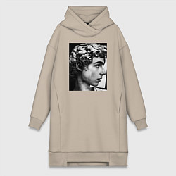Женское худи-платье Давид Скульптура Тимоти Шаламе, цвет: миндальный