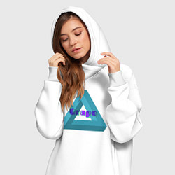 Женское худи-платье GRAPE MERCH, цвет: белый — фото 2