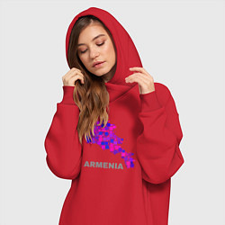 Женское худи-платье Армения Armenia, цвет: красный — фото 2