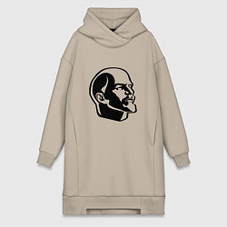 Женское худи-платье Ленин Владимир Ильич, цвет: миндальный