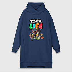 Женское худи-платье Toca Life, цвет: тёмно-синий