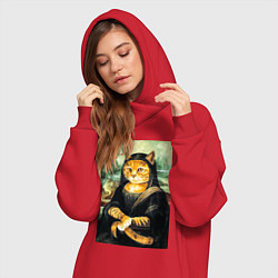 Женское худи-платье Мона киса, цвет: красный — фото 2