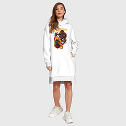 Женское худи-платье Инопланетянин и космонавт, цвет: белый — фото 2