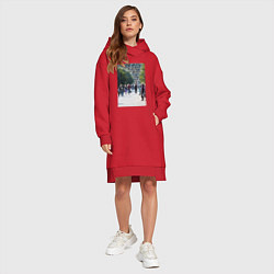 Женское худи-платье QR-Будущее, цвет: красный — фото 2