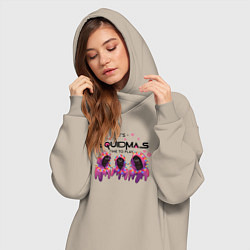 Женское худи-платье Its squidmas time to play, цвет: миндальный — фото 2