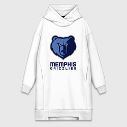 Женское худи-платье Мемфис Гриззлис, Memphis Grizzlies, цвет: белый