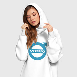 Женское худи-платье Volvo логотип, цвет: белый — фото 2