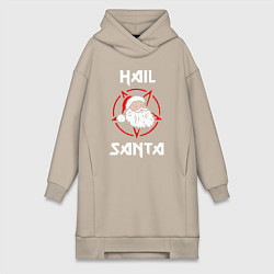 Женское худи-платье Hail Santa, цвет: миндальный