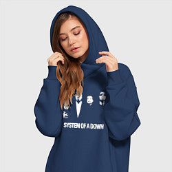 Женское худи-платье Состав группы System of a Down, цвет: тёмно-синий — фото 2