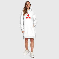 Женское худи-платье MITSUBISHI МИЦУБИСИ МИТСУБИСИ МИЦУБИШИ LOGO STYLE, цвет: белый — фото 2