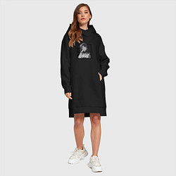 Женское худи-платье Сегун Райден Эи в квадрате, цвет: черный — фото 2