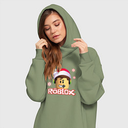 Женское худи-платье ROBLOX НОВЫЙ ГОД 2022, цвет: авокадо — фото 2