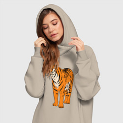 Женское худи-платье Гордый независимый тигр, цвет: миндальный — фото 2