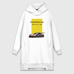 Женское худи-платье Porsche Carrera 4S Motorsport, цвет: белый