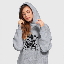 Женское худи-платье Крутая Ливерпульская четвёрка!, цвет: меланж — фото 2