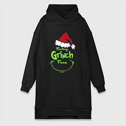 Женское худи-платье Resting Grinch Face, цвет: черный