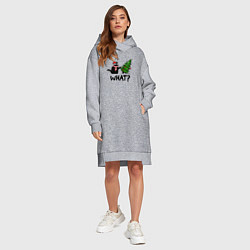 Женское худи-платье WHAT? КОТ РОНЯЕТ ЁЛКУ, цвет: меланж — фото 2