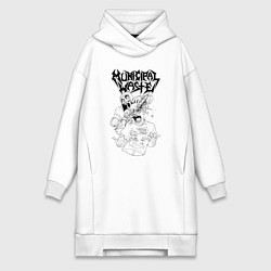 Женское худи-платье Municipal waste - chainsaw massacre!, цвет: белый