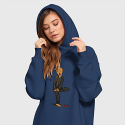 Женское худи-платье КРИК БОЛИ!, цвет: тёмно-синий — фото 2