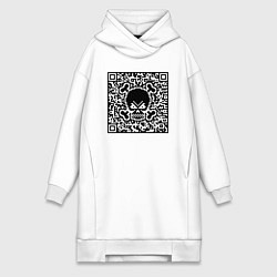 Женское худи-платье SKULL & BONES QR-code, цвет: белый