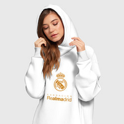Женское худи-платье Real Madrid Logo, цвет: белый — фото 2
