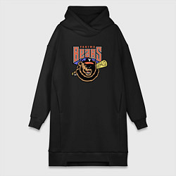 Женское худи-платье Yakima Bears - baseball team, цвет: черный