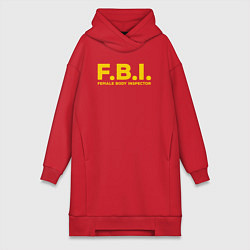 Женское худи-платье FBI Женского тела инспектор, цвет: красный