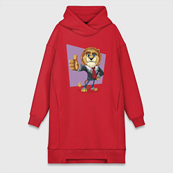 Женское худи-платье Lion - boss, цвет: красный