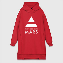 Женское худи-платье 30 Seconds to Mars: 30 секунд, цвет: красный