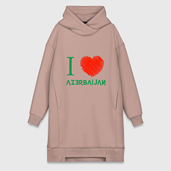 Женское худи-платье Love Azerbaijan, цвет: пыльно-розовый