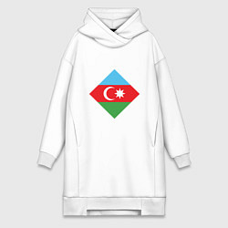 Женское худи-платье Flag Azerbaijan, цвет: белый