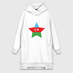 Женское худи-платье Azerbaijan Star, цвет: белый