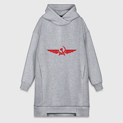 Женское худи-платье Серп и молот в виде орла, цвет: меланж