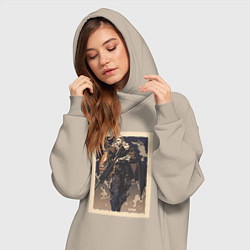 Женское худи-платье Sova арт, цвет: миндальный — фото 2