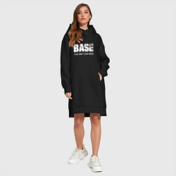 Женское худи-платье Base jumping - экстрим, цвет: черный — фото 2