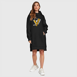 Женское худи-платье Pittsburgh Penguins Питтсбург Пингвинз, цвет: черный — фото 2