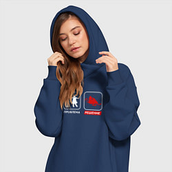 Женское худи-платье Проблема и решение, цвет: тёмно-синий — фото 2