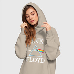 Женское худи-платье PINK FLOYD - ПИНК ФЛОЙД ЛОГОТИП, цвет: миндальный — фото 2