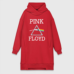 Женское худи-платье PINK FLOYD - ПИНК ФЛОЙД ЛОГОТИП, цвет: красный