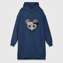 Женское худи-платье Клинок, рассекающий демонов Мыши-ниндзя Шиноби Kim, цвет: тёмно-синий