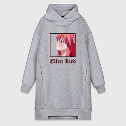 Женское худи-платье Эльфийская песнь Elfen Lied, цвет: меланж