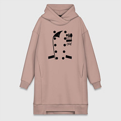 Женское худи-платье Поварской фартук, цвет: пыльно-розовый