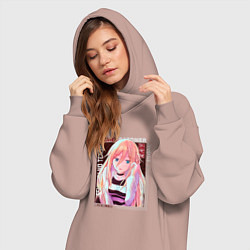 Женское худи-платье Ангел кровопролития Satsuriku no Tenshi, Рэйчел Га, цвет: пыльно-розовый — фото 2