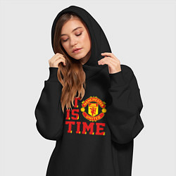 Женское худи-платье It is Manchester United Time Манчестер Юнайтед, цвет: черный — фото 2