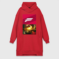 Женское худи-платье FORZA HORIZON 5 TOYOTA II, цвет: красный